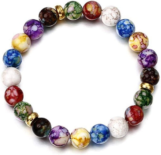 Healing Crystals Bracelet Natural Gemstones Beads Bracelet Elastic Natural Stone Yoga Beads Bracelet Apparel & Accessories > Jewelry > Bracelets Generic Multicolor  