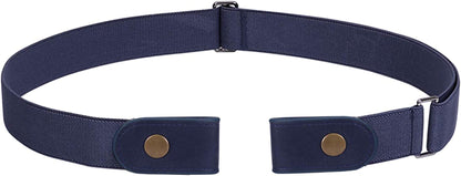 No Buckle Stretch Belt for Women Men Elastic Waist Belt up to 72 Inch for Jeans Pants Apparel & Accessories > Clothing Accessories > Belts WERFORU E-blue+blue Leather Pants Size 31"-50" 