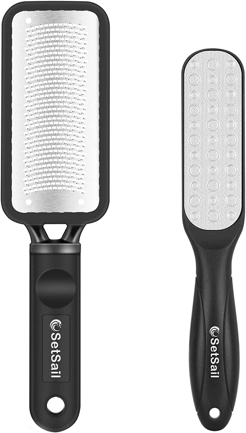 Setsail Foot File Callus Remover Metal Surface Foot Scrubber Premium Stainless Steel Pedicure Tools Can Be Used on Both Wet and Dry Feet, Foot Scraper for Dead Skin Foot Care Health & Beauty > Personal Care > Foot Care SetSail 2Pack-k001  
