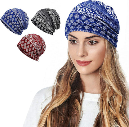 Cotton Face Bandanas for Sports Headwear Headband Neck Gaiter Chemo Cap Hair Loss Beanie Nightcap Apparel & Accessories > Clothing Accessories > Headwear Ababalaya C-1382pack  