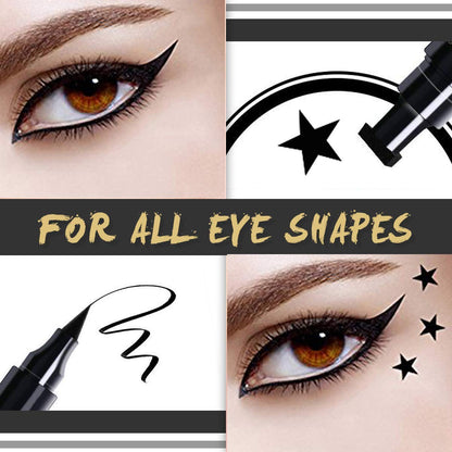 Fantexy Double-Headed Eyeliner Stamp, Eyeliner Pencil Pen with Eye Makeup Stamp, Waterproof, Double Sided & Long Lasting Seal Tattoo Makeup Tool Black No Smudge (Heart/Moon/Star/Flowers）Shape Stamp Pen 4 Pcs Health & Beauty > Personal Care > Cosmetics > Cosmetic Tools > Makeup Tools FANTEXY   