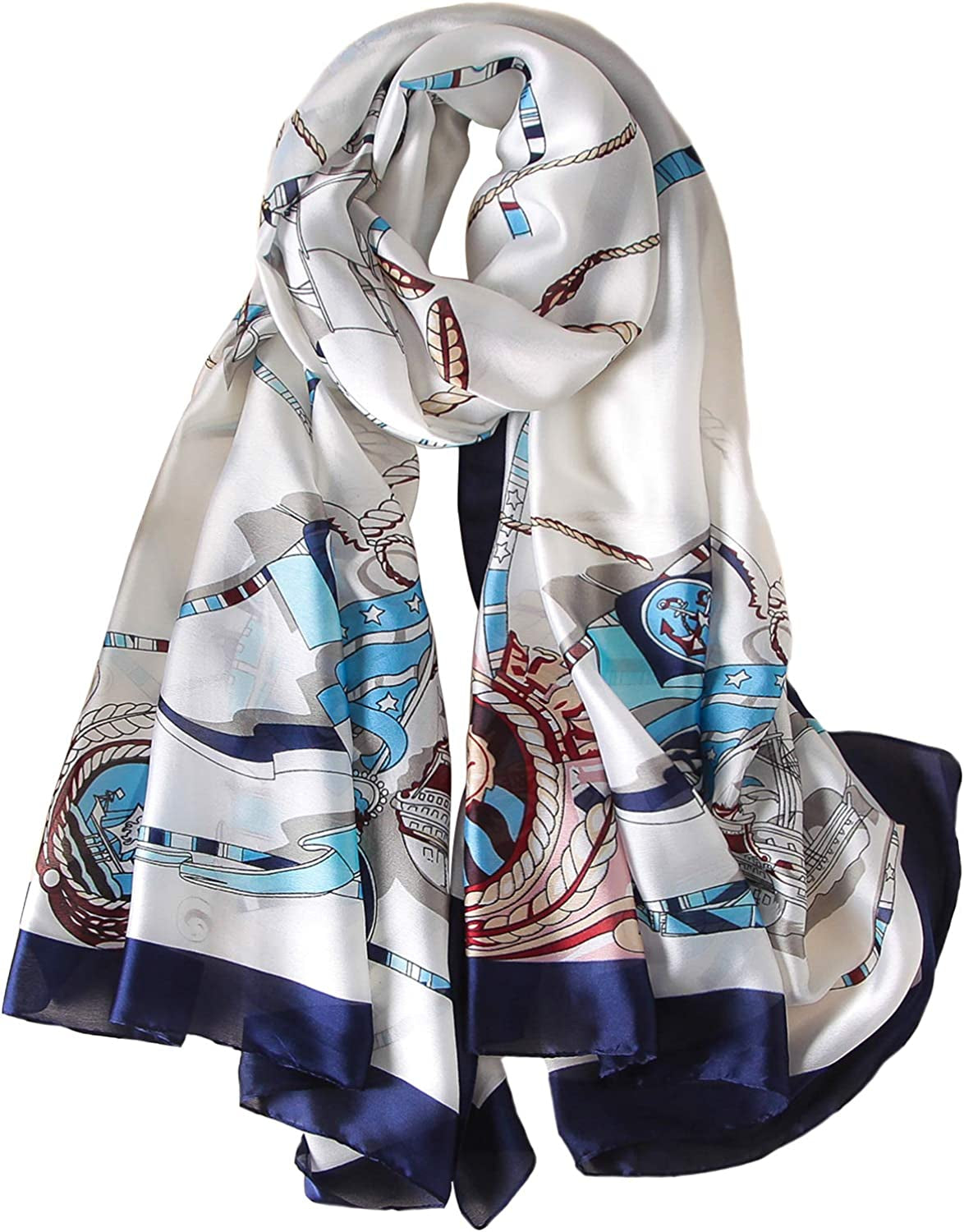 NUWEERIR Womens 100% Large Mulberry Silk Scarf Long Satin Scarf Fashion Designer Scarf Lightweight Wraps Apparel & Accessories > Clothing Accessories > Scarves & Shawls NUWEERIR Ship  
