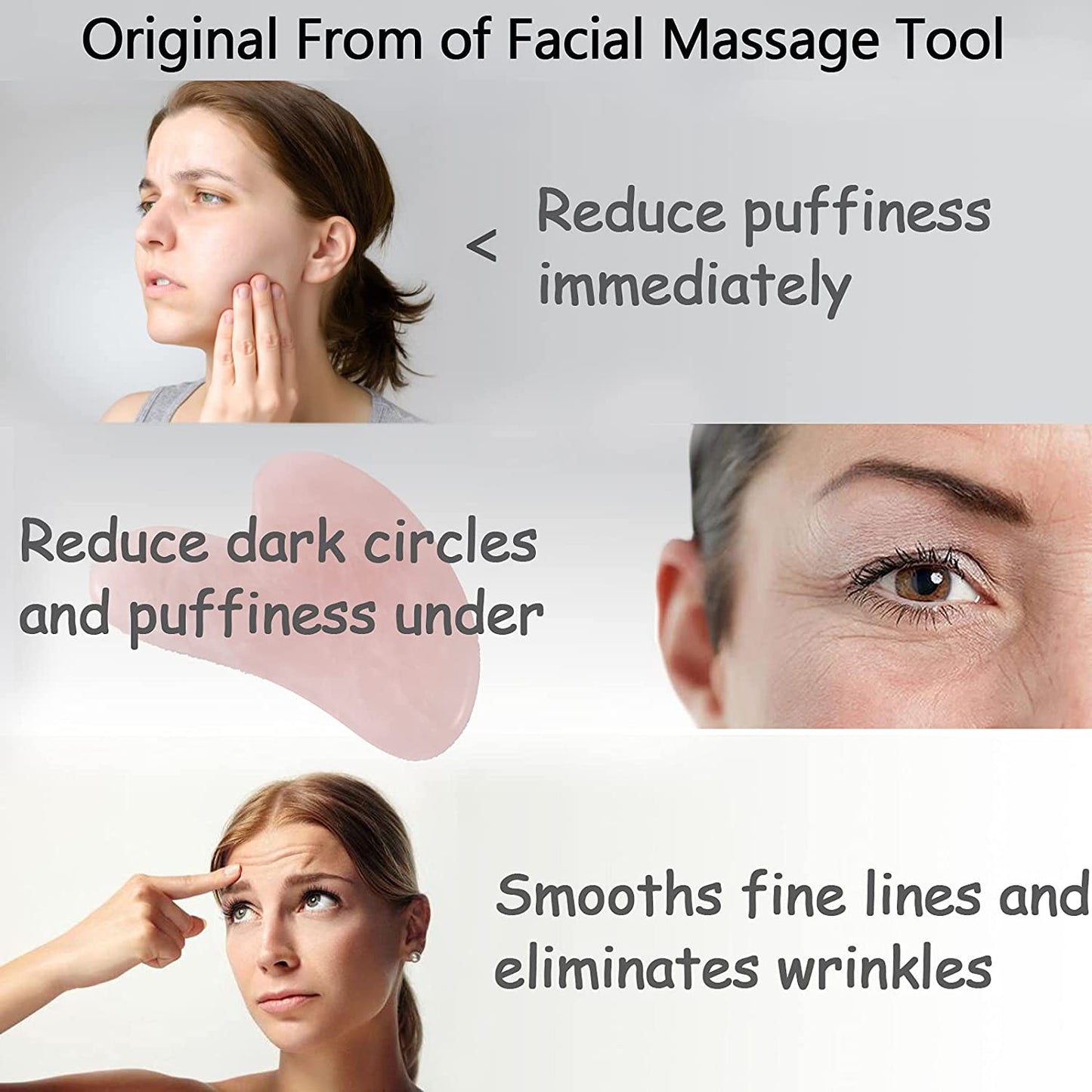 Gua Sha Massage Tool, Natural Jade Rose Quartz Gua Sha Stone Neck Body SPA Acupuncture Therapy Point, Guasha Tool to Face Health & Beauty > Personal Care > Cosmetics > Cosmetic Tools > Skin Care Tools Peyzee   