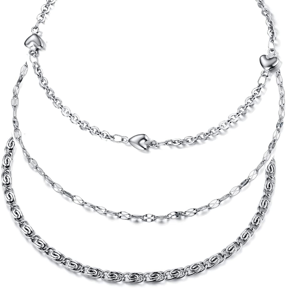 Hoduar Stainless Steel Anklet for Women, Non-Fading Dainty Heart Ankle Bracelets Foot Chain Jewelry for Women Apparel & Accessories > Jewelry > Anklets hoduar d:heart  