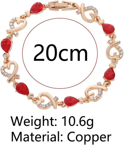 Gold Chain Bracelets for Women Dainty Zircon Heart Crystal Charm Bracelet Adjustable Link Bracelet Ladies Jewelry Birthday Mothers Valentines Day Gifts 2022 (Blue, One Size) Apparel & Accessories > Jewelry > Bracelets Generic   
