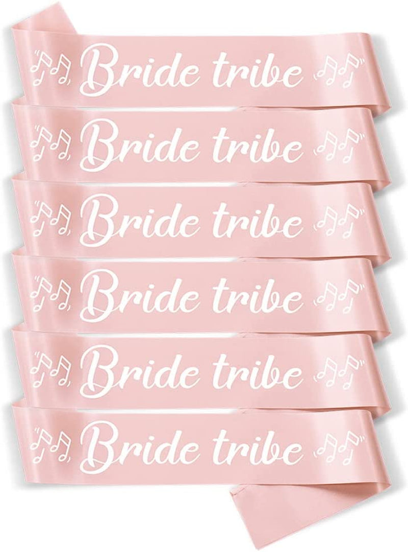 Party to Be Set of 8 PCS Rose Gold Bridal Shower Sash Bride to Be Maid of Honor Team Bride Bridesmaid Bride Tribe Sash Set Hen Night Bachelorette Party Wedding Decorations Apparel & Accessories > Clothing Accessories > Sashes Party to Be Set E (Bride Tribe 6 PCS)  