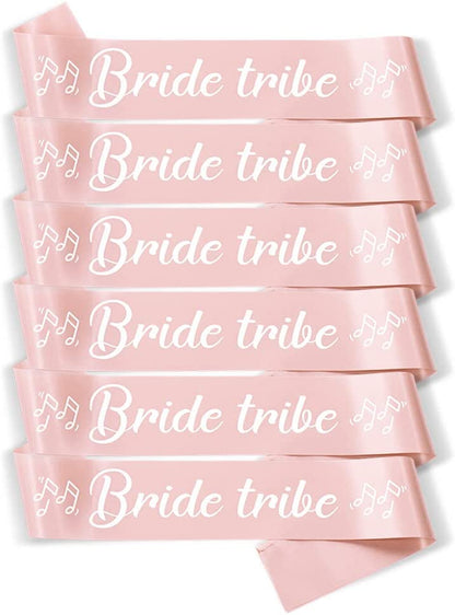 Party to Be Set of 8 PCS Rose Gold Bridal Shower Sash Bride to Be Maid of Honor Team Bride Bridesmaid Bride Tribe Sash Set Hen Night Bachelorette Party Wedding Decorations Apparel & Accessories > Clothing Accessories > Sashes Party to Be Set E (Bride Tribe 6 PCS)  