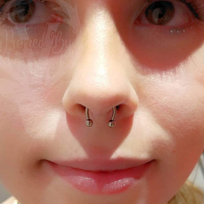 D.Bella 16G 14G Variety of Sizes Horseshoe Rings Surgical Steel Nose Septum Horseshoe Hoop Earring Eyebrow Tragus Lip Rings Daith Helix Piercing Jewelry for Women Men 6-12Mm Smily Piercing Jewelry Apparel & Accessories > Jewelry > Rings D.Bella   