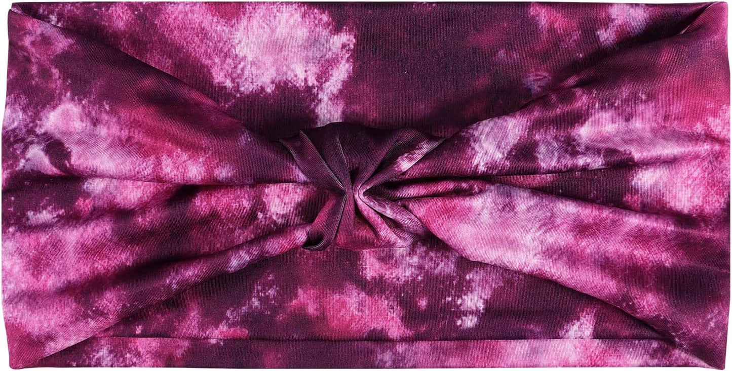 Moko Headband for Women, Versatile Turban Headband Hair Wrap Multi-Style Casual Sports Headwear, Stretchy Breathable Moisture Wicking Microfiber Head Wrap for Workout, Running, Yoga Apparel & Accessories > Clothing Accessories > Bandanas & Headties MoKo Splash Red Elastic 