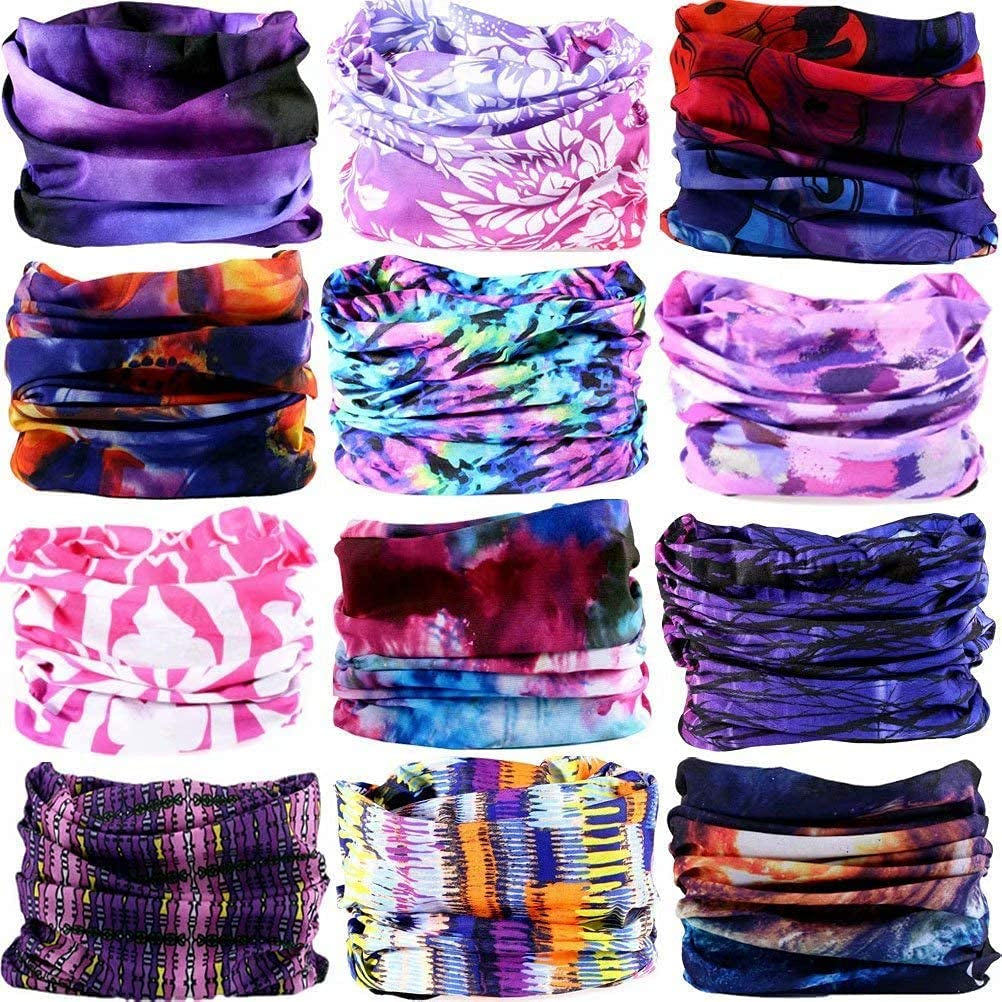 DEMIL 6PCS/8PCS/12PCS Seamless Headband Bandanas Headwear for Men&Women Scarf Apparel & Accessories > Clothing Accessories > Headwear Demil Sports A5(12pcs)  