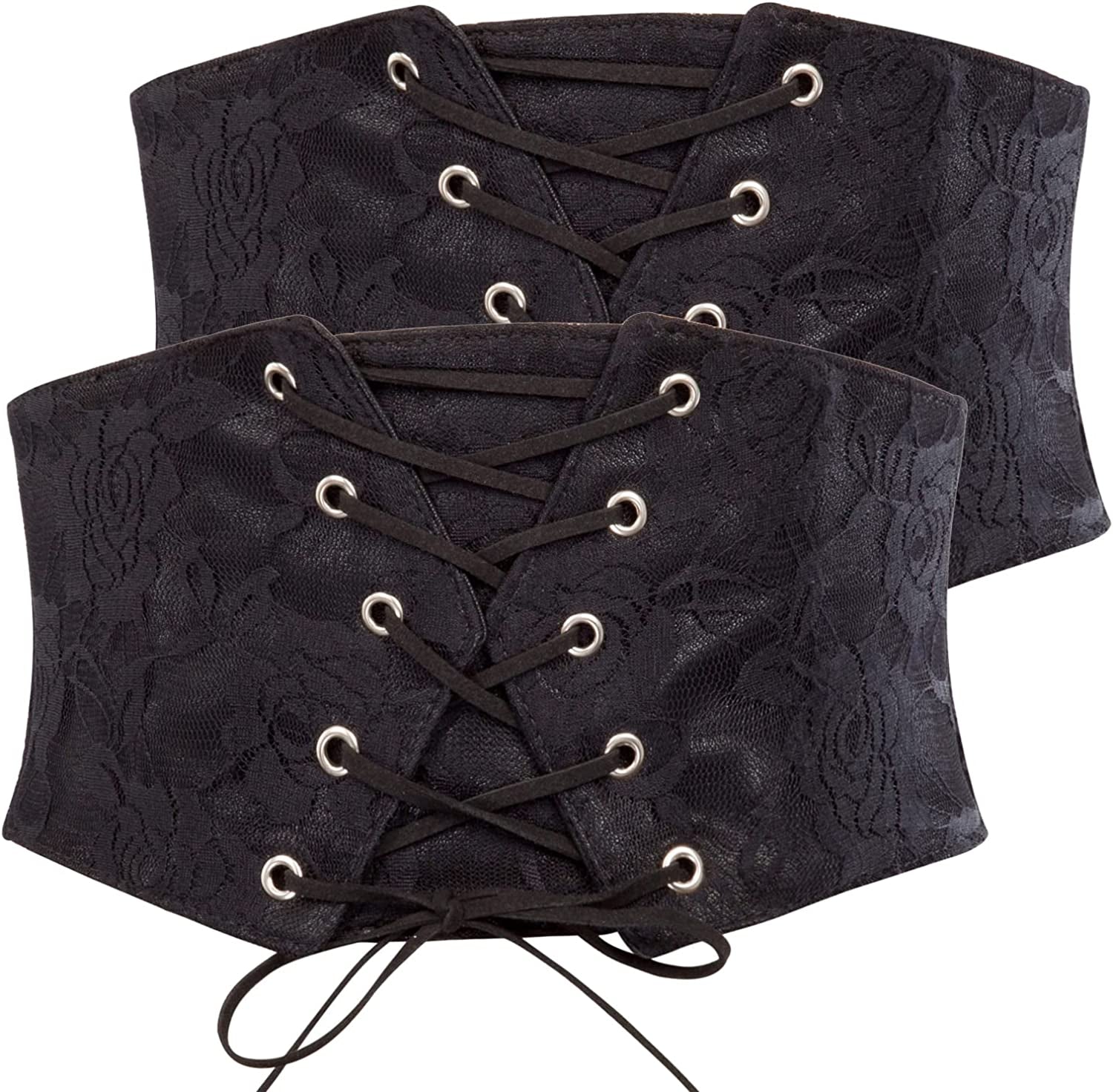 GRACE KARIN Women'S Elastic Stretch Corset Waist Cincher Belt Apparel & Accessories > Clothing Accessories > Belts GRACE KARIN Black-2 Pack Medium 