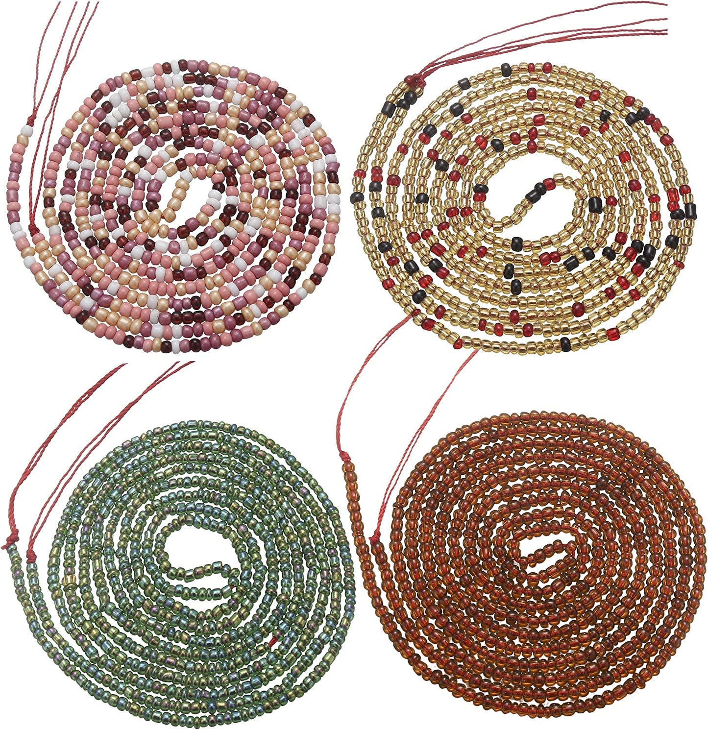 Taouzi Waist Beads for Women Colorful Beaded Body Chain Elastic String Waist Chain Beach Bikini Belly Chains Summer Jewelry for Women Girls Apparel & Accessories > Jewelry > Body Jewelry Taouzi StyleD 50Inch  