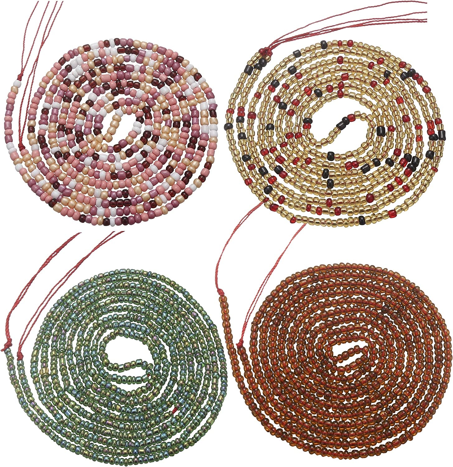 Taouzi Waist Beads for Women Colorful Beaded Body Chain Elastic String Waist Chain Beach Bikini Belly Chains Summer Jewelry for Women Girls Apparel & Accessories > Jewelry > Body Jewelry Taouzi StyleD 50Inch  