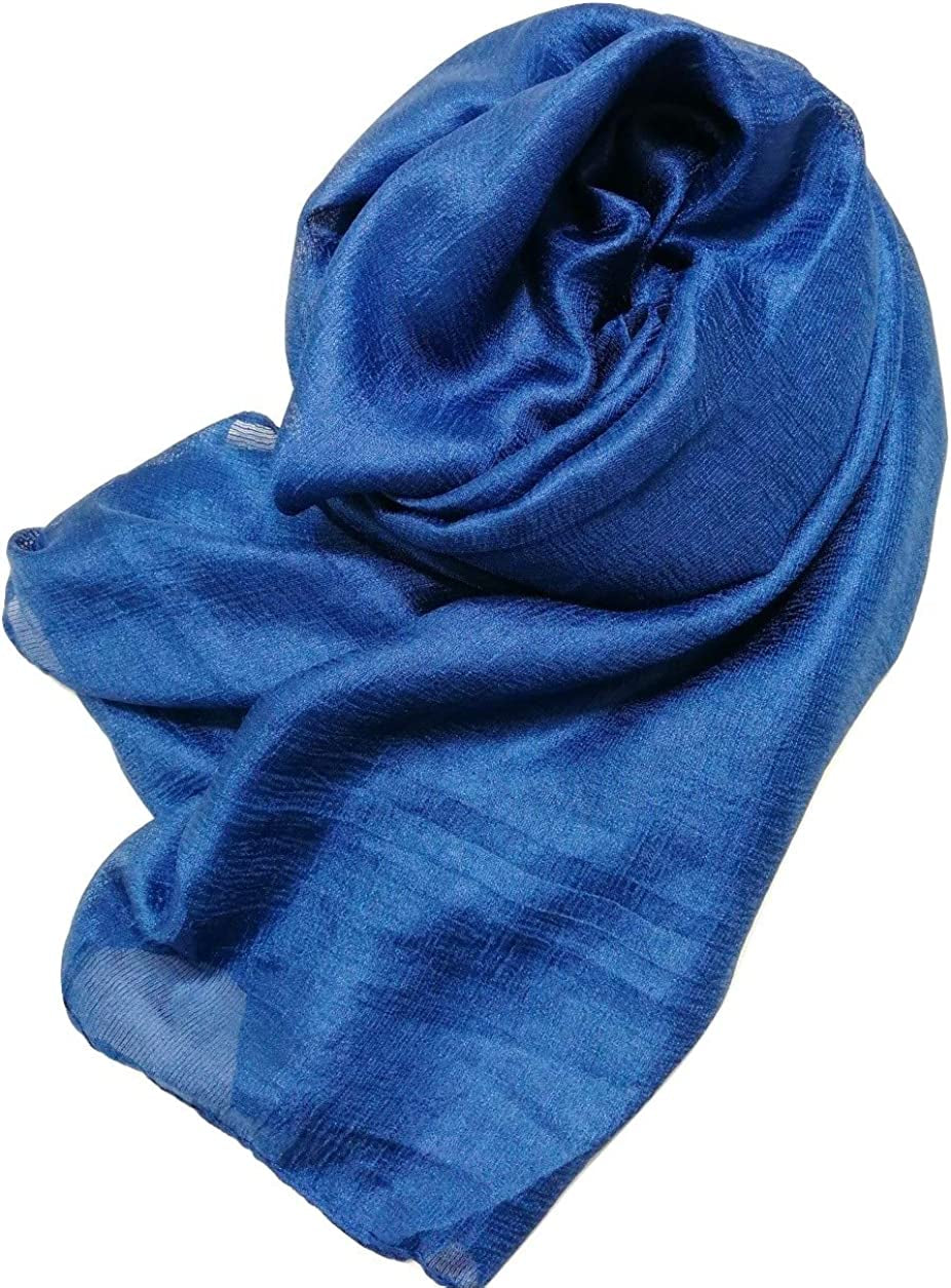 Shanlin Solid Color Silk Feel Long Scarves Apparel & Accessories > Clothing Accessories > Scarves & Shawls Shanlin Navy Blue  