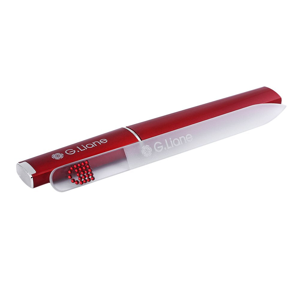 Crystal Nail File with Austria Crystals – G.Liane Professional Nail File in Case Manicure Pedicure Kit for Natural Nails Acrylic Nails Gels Nails Manicure Tools for Home and Salon (Red Bubble) Health & Beauty > Personal Care > Cosmetics > Cosmetic Tools > Nail Tools G.Liane Red Handbag  