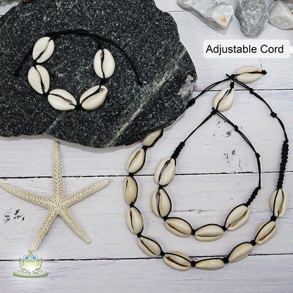 Cowrie Shell Necklace with Matching Seashell Anklet and Bracelet, VSCO Girl Accessories Set for Teen Girls, Aesthetic Beach Jewelry for Women Apparel & Accessories > Jewelry > Anklets KYLIE MAX   