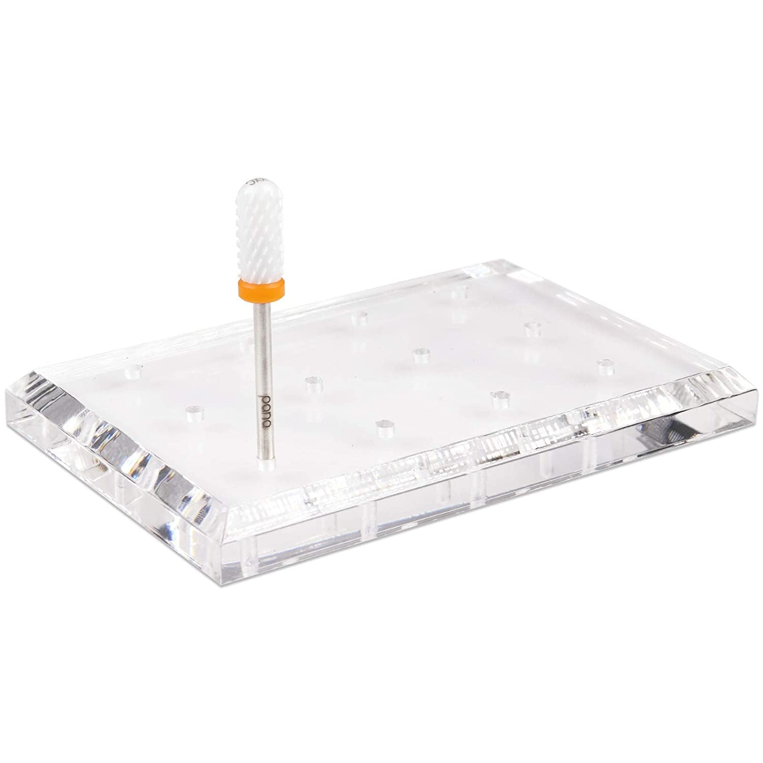 PANA Nail Drill Bit Holder Stand Display Organizer- Dust Proof Storage Container Box Case Tools for Home Use or Nail Salon - (48 Holes, Silver) Health & Beauty > Personal Care > Cosmetics > Cosmetic Tools > Nail Tools PANA Clear 12 Holes (Rectangle) 