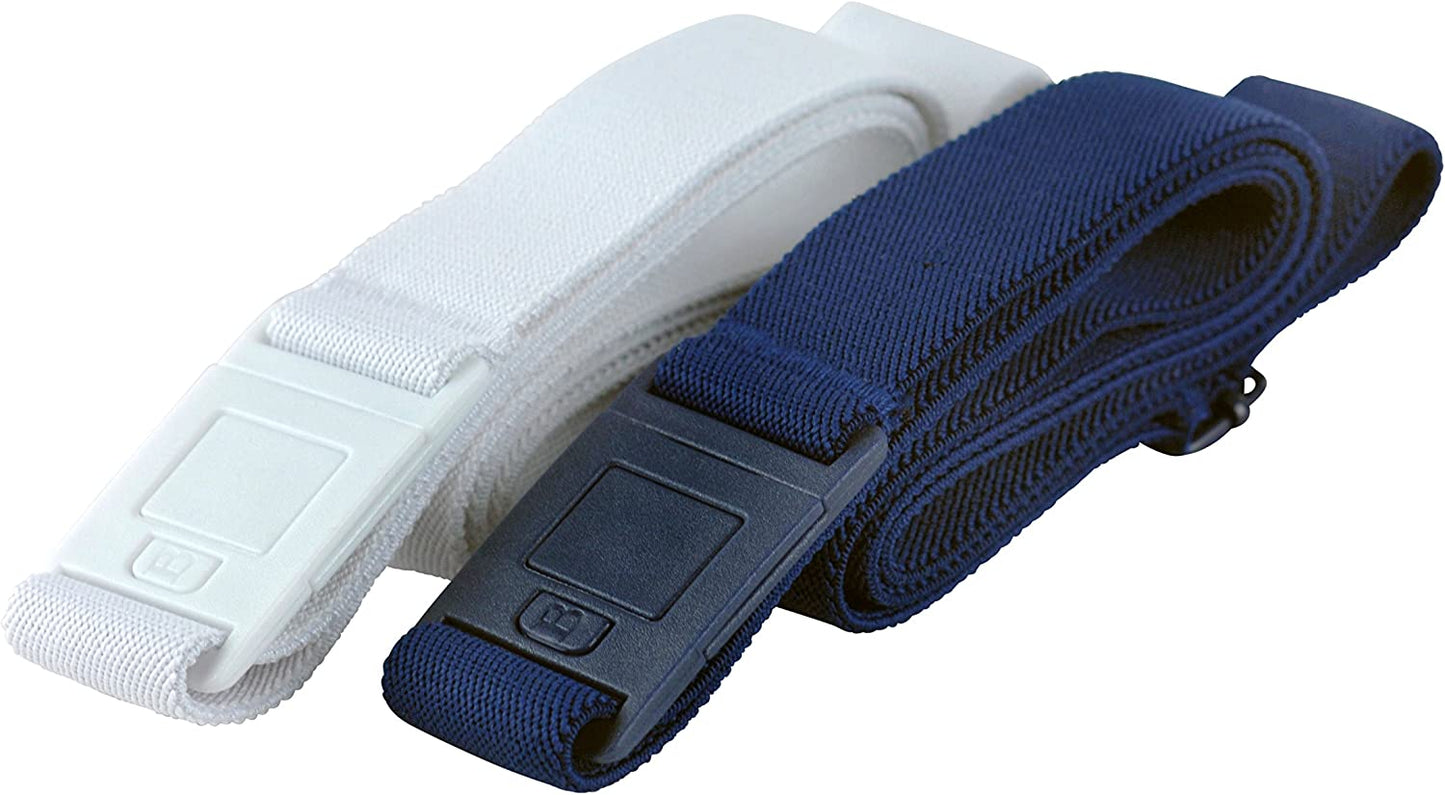 Beltaway-The Square Adjustable No Show Flat Buckle Belt Comfortably Holds Your Pants Up Apparel & Accessories > Clothing Accessories > Belt Buckles BELTAWAY White & Denim Plus Size (16-4X) 