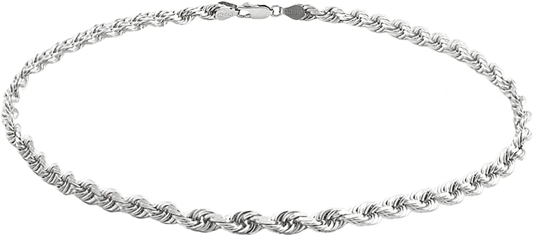 Savlano 925 Sterling Silver Solid Italian Figaro, Rope,Herringbone, Curb, Ball Bead, Snake, Mariner Chain Anklet for Women & Girls, Comes in 0.8Mm - 5Mm Gift Box Apparel & Accessories > Jewelry > Anklets Savlano Rope 2mm 10.0 Inches 