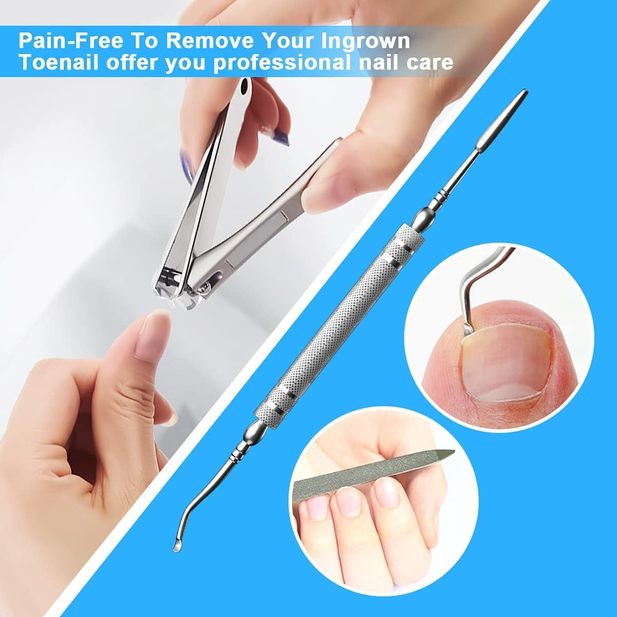 Toe Nail Clippers Adult,Long Handle Large Toenail Clippers for Thick Nails Ingrown Toenail Treatment Tool, Professional Nail Clippers Set,Sharp Toenail & Fingernail Clippers for Men, Women & Seniors Health & Beauty > Personal Care > Cosmetics > Cosmetic Tools > Nail Tools RUSFYUNM   