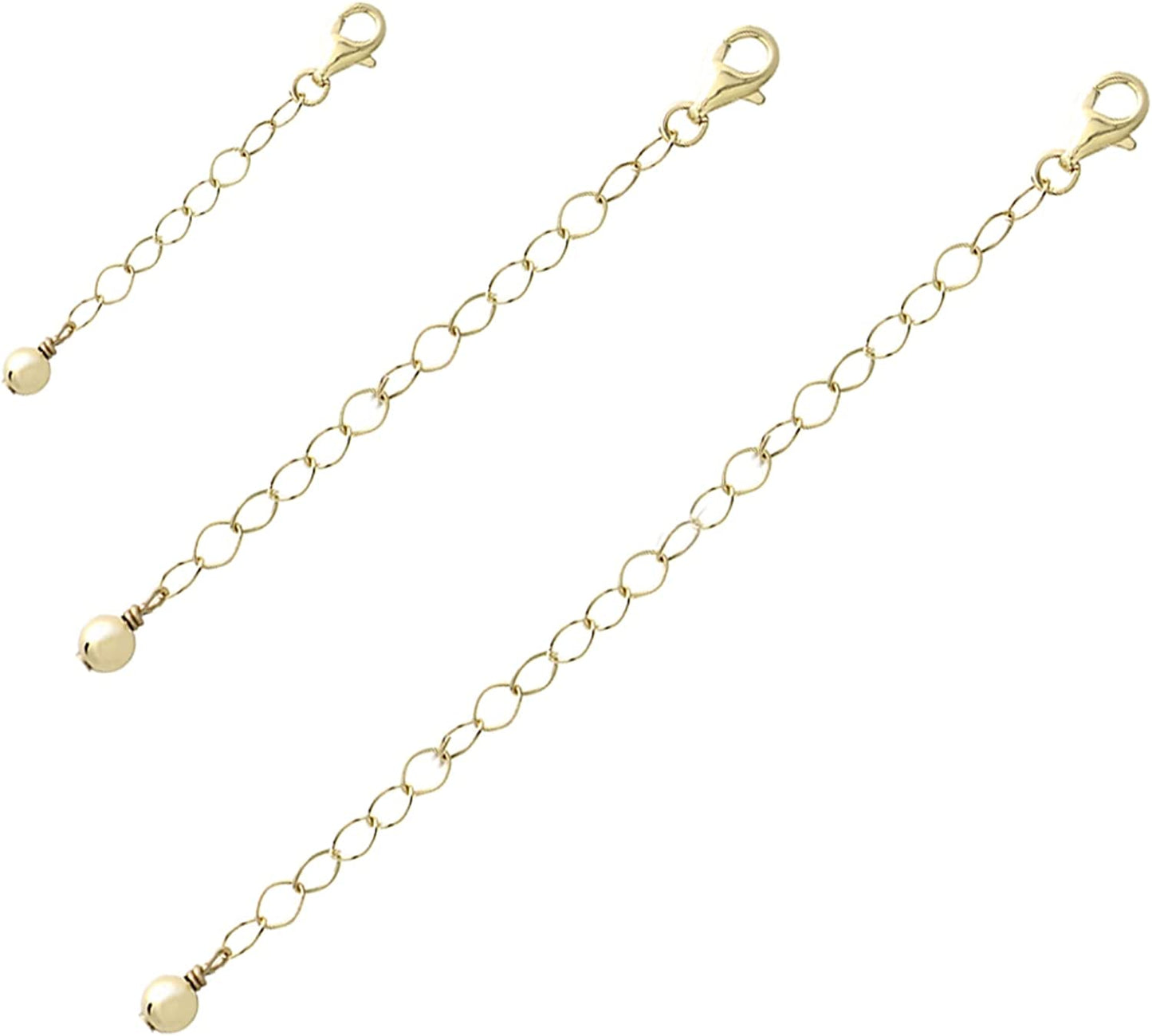 Sterling Silver Pendant Necklace Bracelet Anklet Chain Extenders for Women Men, 1" 2" and 4" Inches Apparel & Accessories > Jewelry > Anklets B. BRILLIANT yellow-gold  