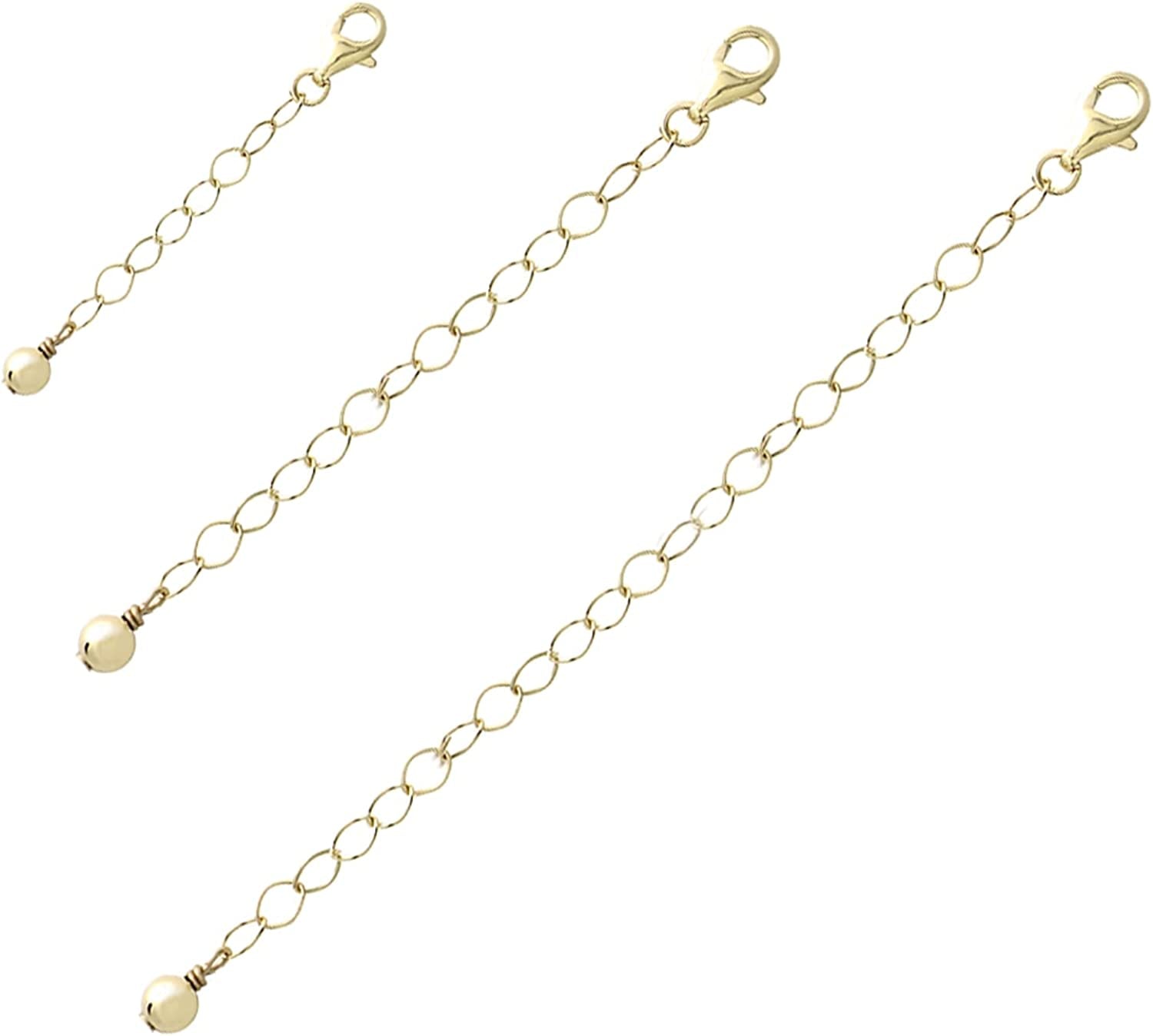 Sterling Silver Pendant Necklace Bracelet Anklet Chain Extenders for Women Men, 1" 2" and 4" Inches Apparel & Accessories > Jewelry > Anklets B. BRILLIANT yellow-gold  