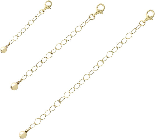 Sterling Silver Pendant Necklace Bracelet Anklet Chain Extenders for Women Men, 1" 2" and 4" Inches Apparel & Accessories > Jewelry > Anklets B. BRILLIANT yellow-gold  