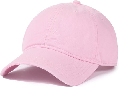 Men and Women Vintage Washed Distressed Cotton Baseball Cap Plain Blank Adjustable Classic Baseball Hat Cap Apparel & Accessories > Clothing Accessories > Hats KYLIE MAX Pink Medium 