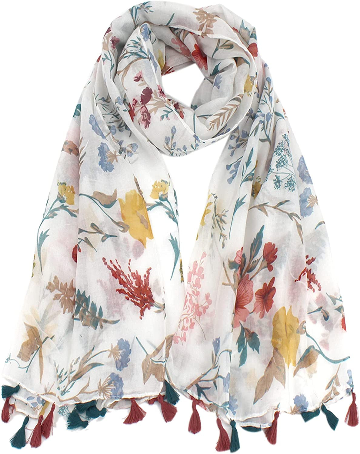 Van Caro Scarfs for Women Lightweight Floral Scarf Soft Long Fashion Scarves Sun-Proof Wrap Shawl Apparel & Accessories > Clothing Accessories > Scarves & Shawls Lobagve 6288 Flower  