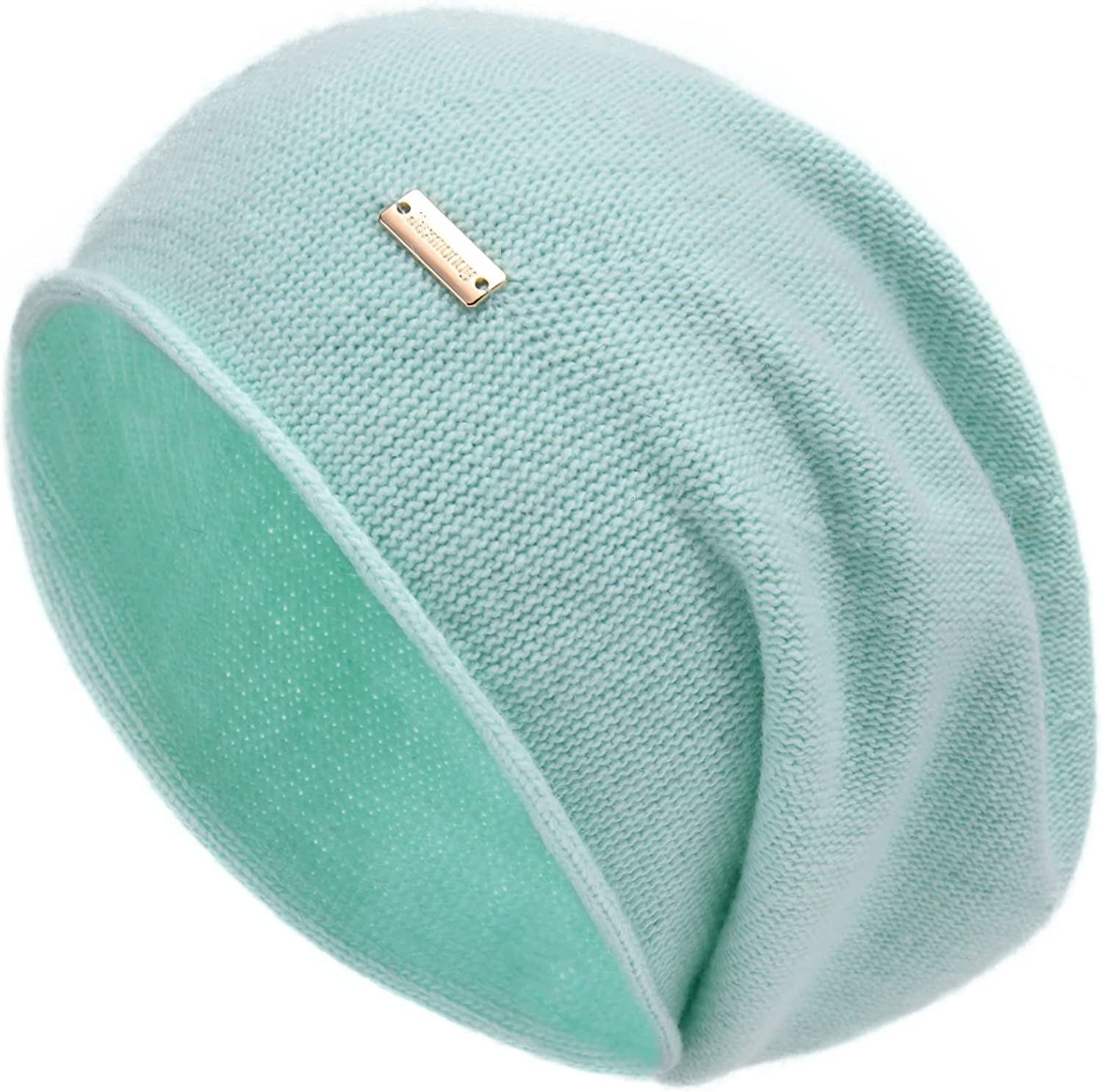 Jaxmonoy Cashmere Slouchy Knit Beanie Hat for Women Winter Soft Warm Ladies Wool Knitted Skull Beanies Cap Apparel & Accessories > Clothing Accessories > Hats jaxmonoy Mint  