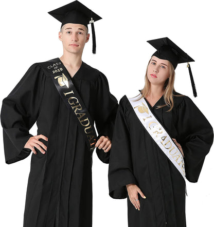 Graduationmall Graduation Sash Class of 2022 Graduation Stole with Gold Glitter Letter I Graduated for Party Apparel & Accessories > Clothing Accessories > Sashes KYLIE MAX   
