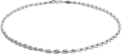Savlano 925 Sterling Silver Solid Italian Figaro, Rope,Herringbone, Curb, Ball Bead, Snake, Mariner Chain Anklet for Women & Girls, Comes in 0.8Mm - 5Mm Gift Box Apparel & Accessories > Jewelry > Anklets Savlano Rope 1mm 10.0 Inches 