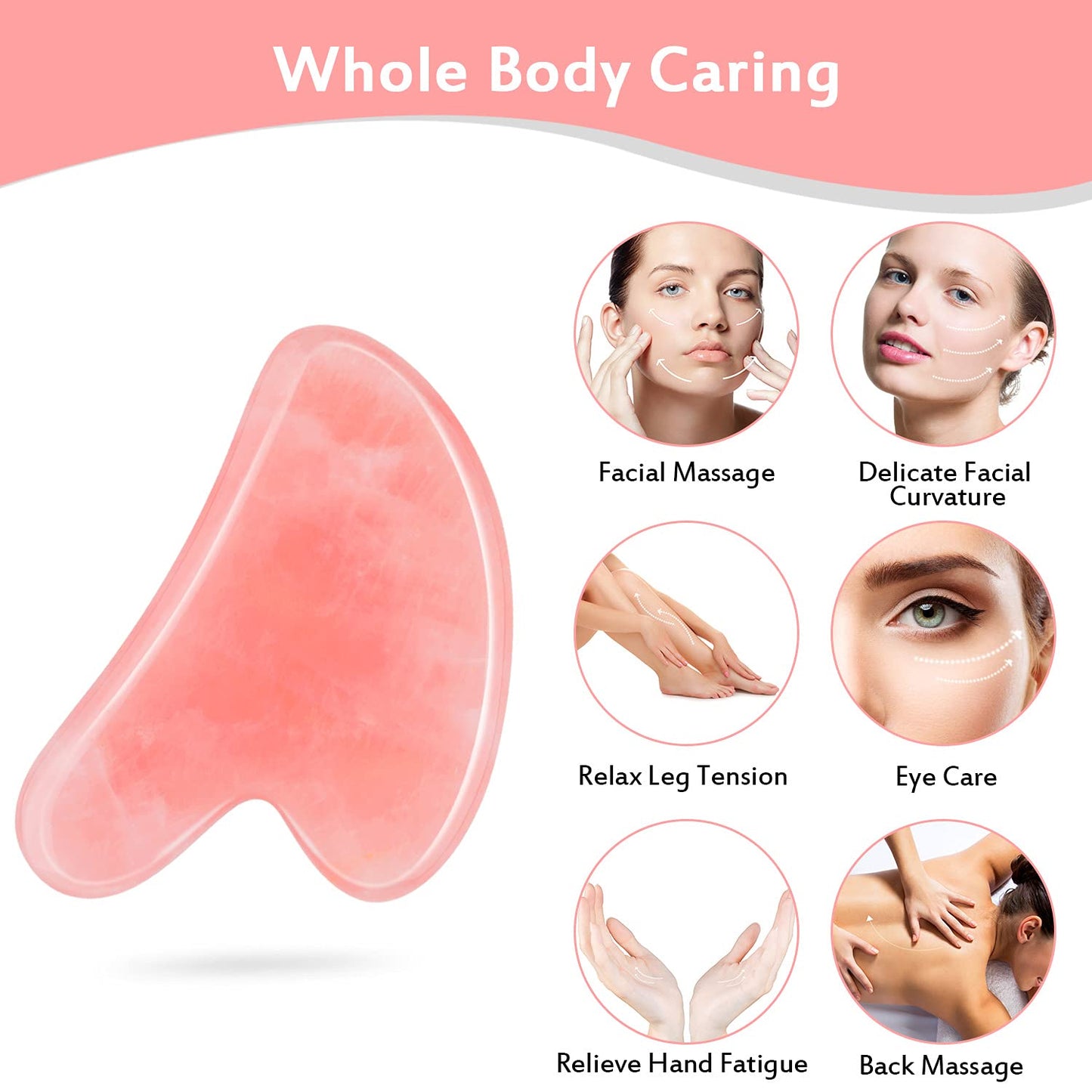 LATME Gua Sha Facial Tools,Gua Sha Massage Tool,Face Massager Jade Gua Sha Stones for Lymphatic Drainage for Face,Eyes,Neck and Body Health & Beauty > Personal Care > Cosmetics > Cosmetic Tools > Skin Care Tools LATME   