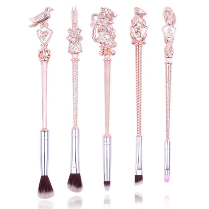 Magic Wand Makeup Brushes Set - 5Pcs Wizard Wand Makeup Brushes Foundation Blending Blush Eyeshadow Face Lip Powder Brush Beauty Tools (Rose Gold) Health & Beauty > Personal Care > Cosmetics > Cosmetic Tools > Makeup Tools rongji jewelry Pink  