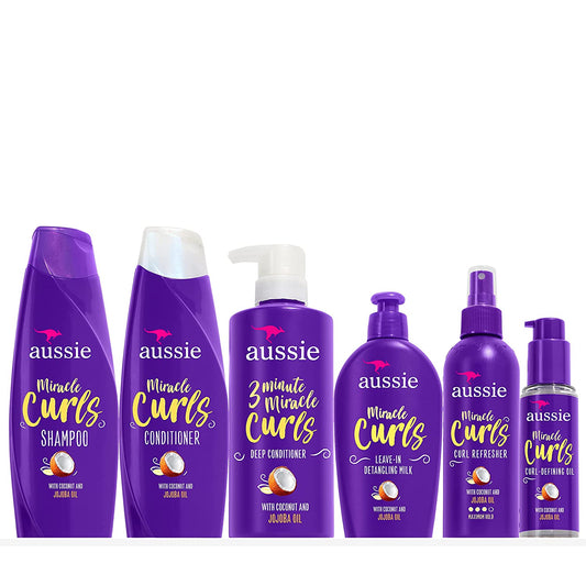 Aussie Miracle Curls Collection: Shampoo, Conditioner, Deep Conditioner, Spray Gel, Detangling Milk, and Oil Hair Treatment (6 Piece Set) Health & Beauty > Personal Care > Hair Care Aussie   