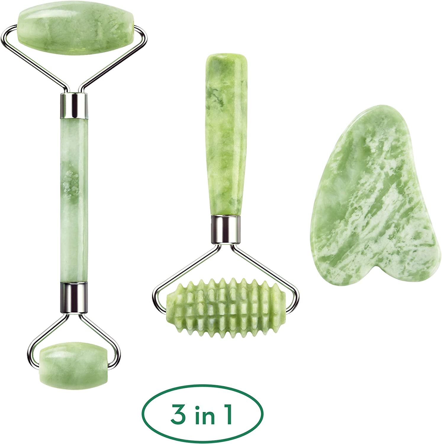 Kimkoo Jade Roller for Face-3 in 1 Kit with Facial Massager Tool,100% Real Natural Jade Stone Facial Roller anti Aging,Face Beauty Set for Eye Anti-Wrinkle Health & Beauty > Personal Care > Cosmetics > Cosmetic Tools > Skin Care Tools Kimkoo   