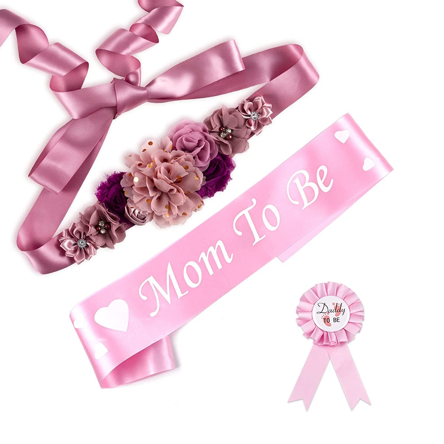 Baby Bee Baby Shower Mommy Sash Pregnancy Sash Keepsake Baby Shower Flower for Gender Reveal (Royal Blue) Apparel & Accessories > Clothing Accessories > Sashes Baby Noah Cinnamon Pink  