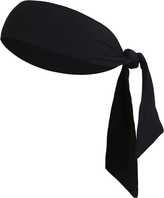 Tie Headband - Sports Head Ties for Men, Women, Kids - Ninja, Karate, Tennis, Pirate Head Band & Bandana - Athletic Sweatband/Hair Band for Basketball, Softball, Running, Workout - Sweat Wicking Apparel & Accessories > Clothing Accessories > Bandanas & Headties Tough Headwear Midnight Black  