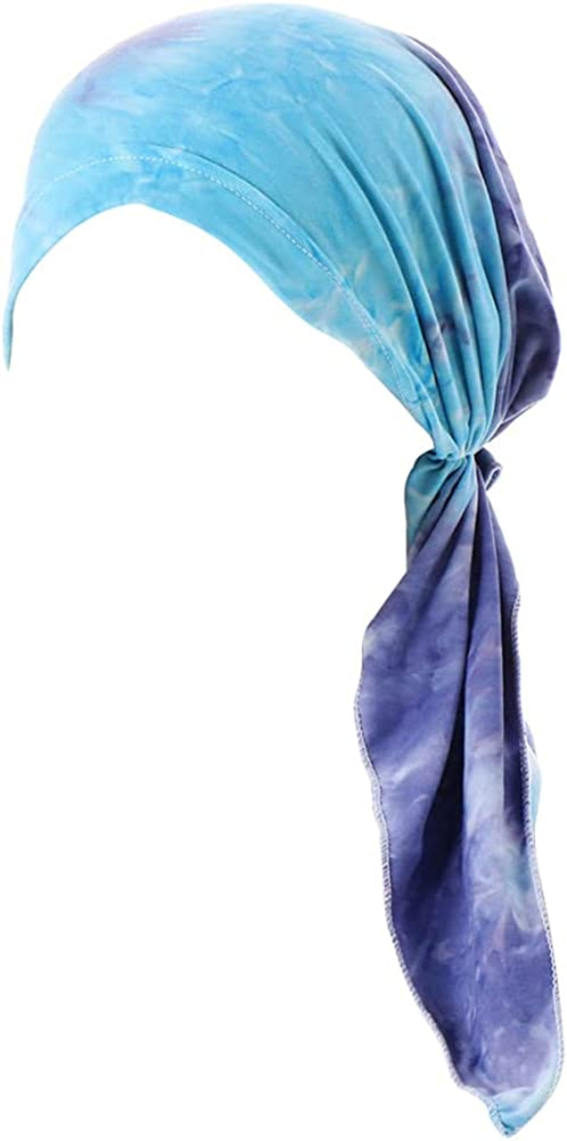 Fxhixiy Pre-Tied Bandana Turban Hat Chemo Cancer Headscarf Headwraps Headwear for Women Hair Cover Hat Apparel & Accessories > Clothing Accessories > Bandanas & Headties Fxhixiy Lake Blue Navy  