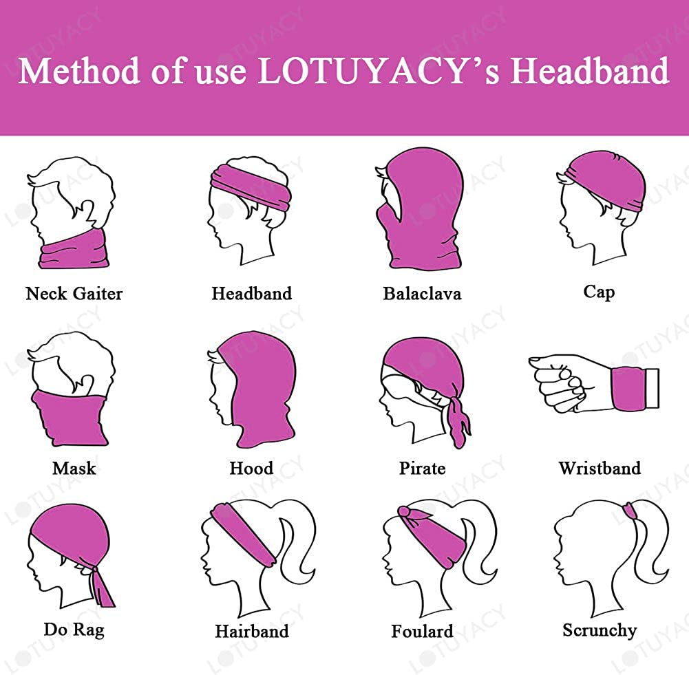 LOTUYACY Outdoor Wide Headband, Neck Gaiter Windproof Scarf Sunscreen Breathable Bandana for Men&Women,Multi Function Headwear Apparel & Accessories > Clothing Accessories > Headwear LOTUYACY   