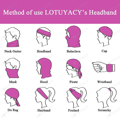 LOTUYACY Outdoor Wide Headband, Neck Gaiter Windproof Scarf Sunscreen Breathable Bandana for Men&Women,Multi Function Headwear Apparel & Accessories > Clothing Accessories > Headwear LOTUYACY   