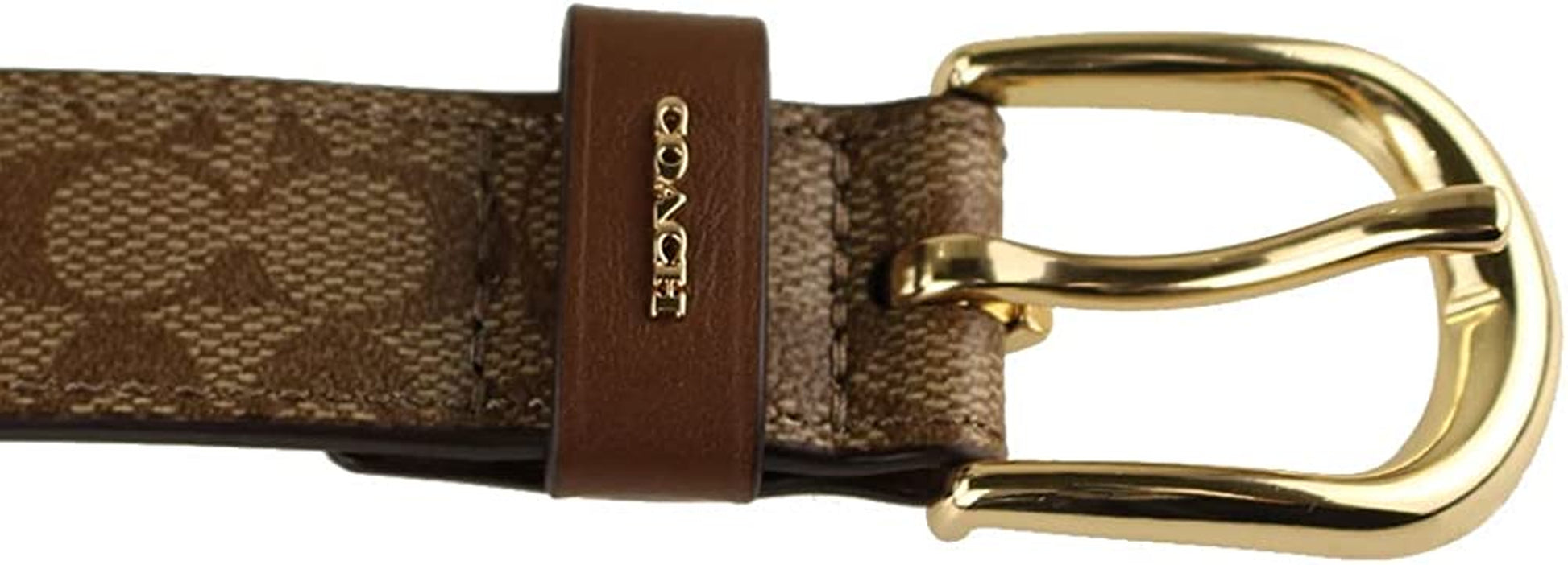 Coach Classic Belt in Signature Canvas (M, Khaki/Saddle/Gold) Apparel & Accessories > Clothing Accessories > Belts COACH   