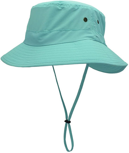 Llmoway Women Lightweight Safari Sun Hat Quick Dry Fishing Hat with Strap Cool Apparel & Accessories > Clothing Accessories > Hats LLmoway Aqua Blue  