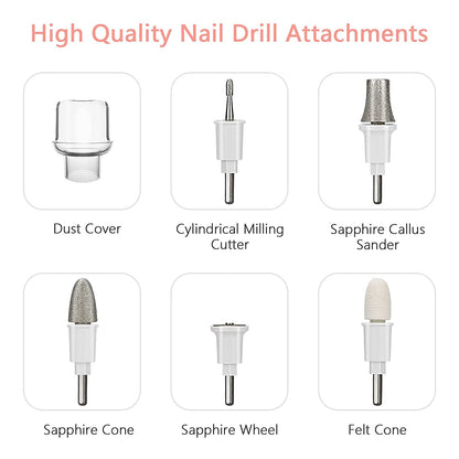 Rechargeable Manicure Pedicure Set,Electric Nail File, Cordless Nail Drill Kit,Portable 5 Speeds Foot & Hand Nail Care Tools for Calluses, Thick Nails, Nail Buffer Trim Grind Health & Beauty > Personal Care > Foot Care JYCXR   