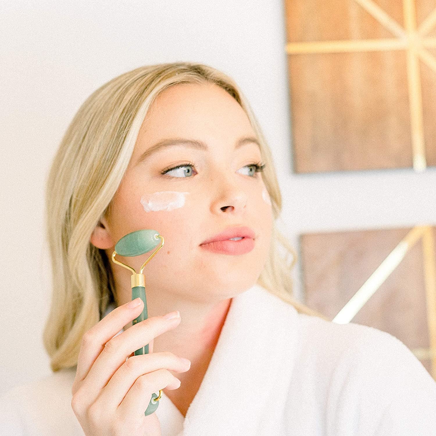 Jade Roller for Face - Skin Care Tools Used with Beauty Products, Jade Face Roller for Face, Small Eye Roller for Puffy Eyes, Face Massager for Women Face Care, Facial Roller Self Care Gifts for Women Health & Beauty > Personal Care > Cosmetics > Cosmetic Tools > Skin Care Tools Beauty by Earth   