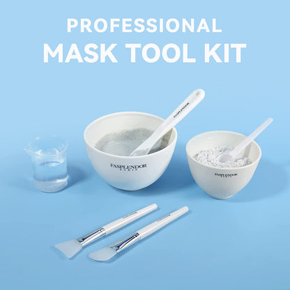 Face Mask Mixing Bowl Set with Silicone Face Mask Brush Applicator, Facial Mask Bowls, Mask Spatula, Measuring Scoop + Cup, Clear Toiletry Bag, 8 in 1 SPA Quality Face Mask Tool Kit for DIY Clay Mask Health & Beauty > Personal Care > Cosmetics > Cosmetic Tools > Skin Care Tools FASPLENDOR   