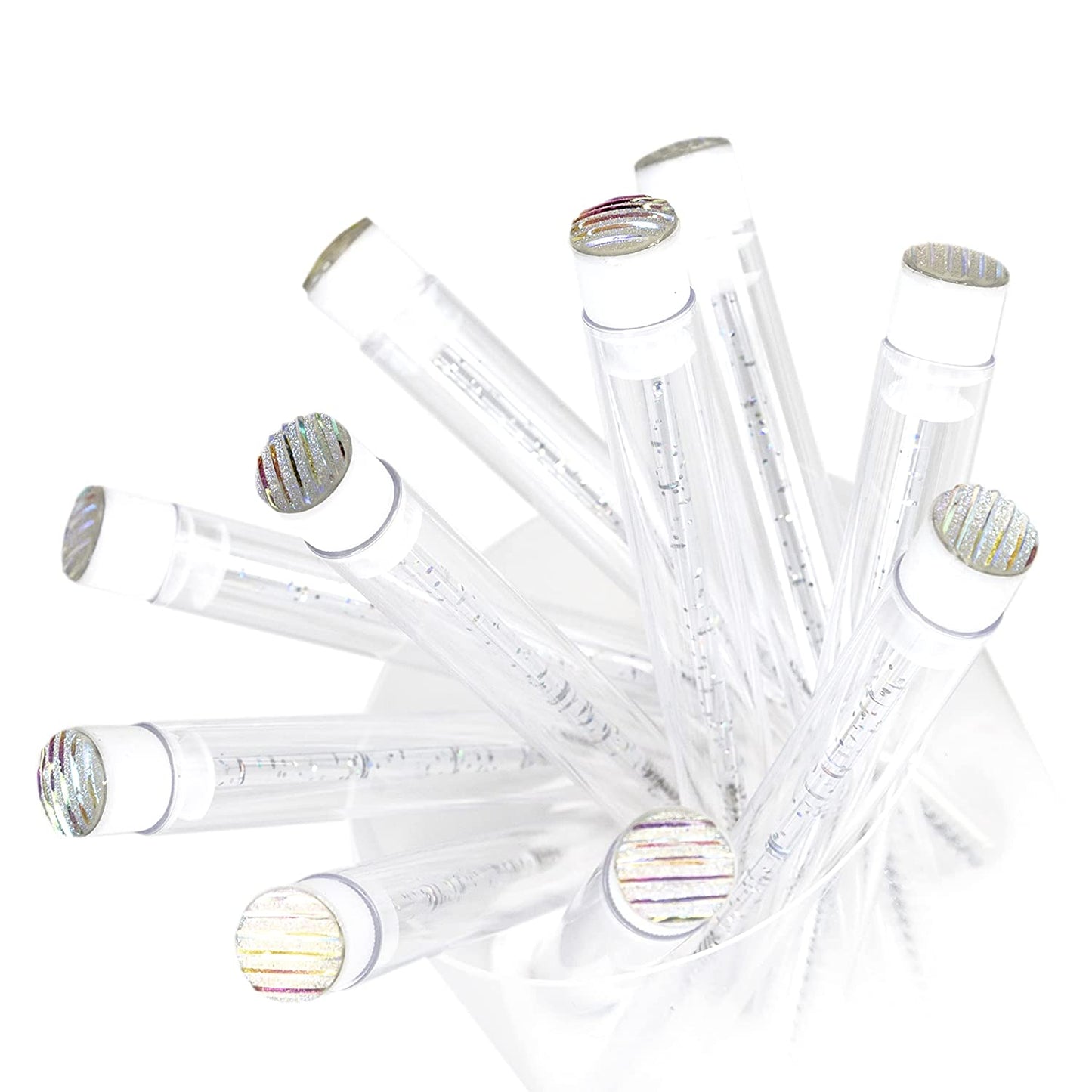 I-Laesh 50 Pcs Lash Brush Eyelash Brushes for Eyelash Extensions Spoolies Cleaning Mascara Wands Tube Diamond Disposable Makeup Tool Applicator Set Sanitary Extension Supplies (Assorted Color) Health & Beauty > Personal Care > Cosmetics > Cosmetic Tools > Makeup Tools i-laesh Stripes Silver 20 PCS 