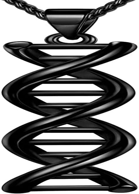 Beautlace DNA Double Helix Chemistry Science Molecule Biology Necklace and Earrings Jewelry Set Silver/18K Gold/Black Gun Plated Jewelry for Women and Girls Black gun plated / necklace
