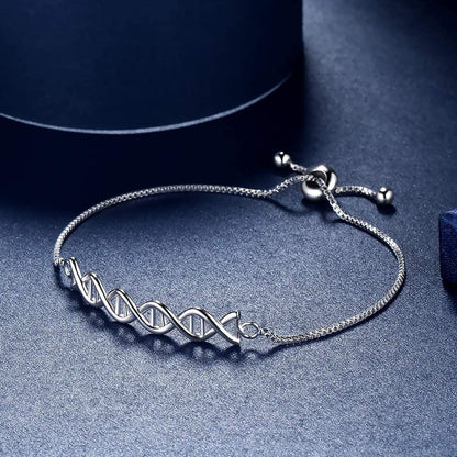 Beautlace DNA Double Helix Chemistry Science Molecule Biology Necklace and Earrings Jewelry Set Silver/18K Gold/Black Gun Plated Jewelry for Women and Girls