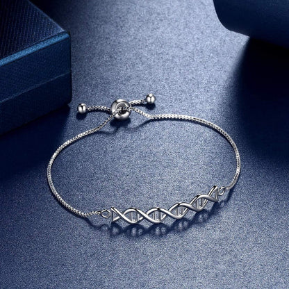 Beautlace DNA Double Helix Chemistry Science Molecule Biology Necklace and Earrings Jewelry Set Silver/18K Gold/Black Gun Plated Jewelry for Women and Girls